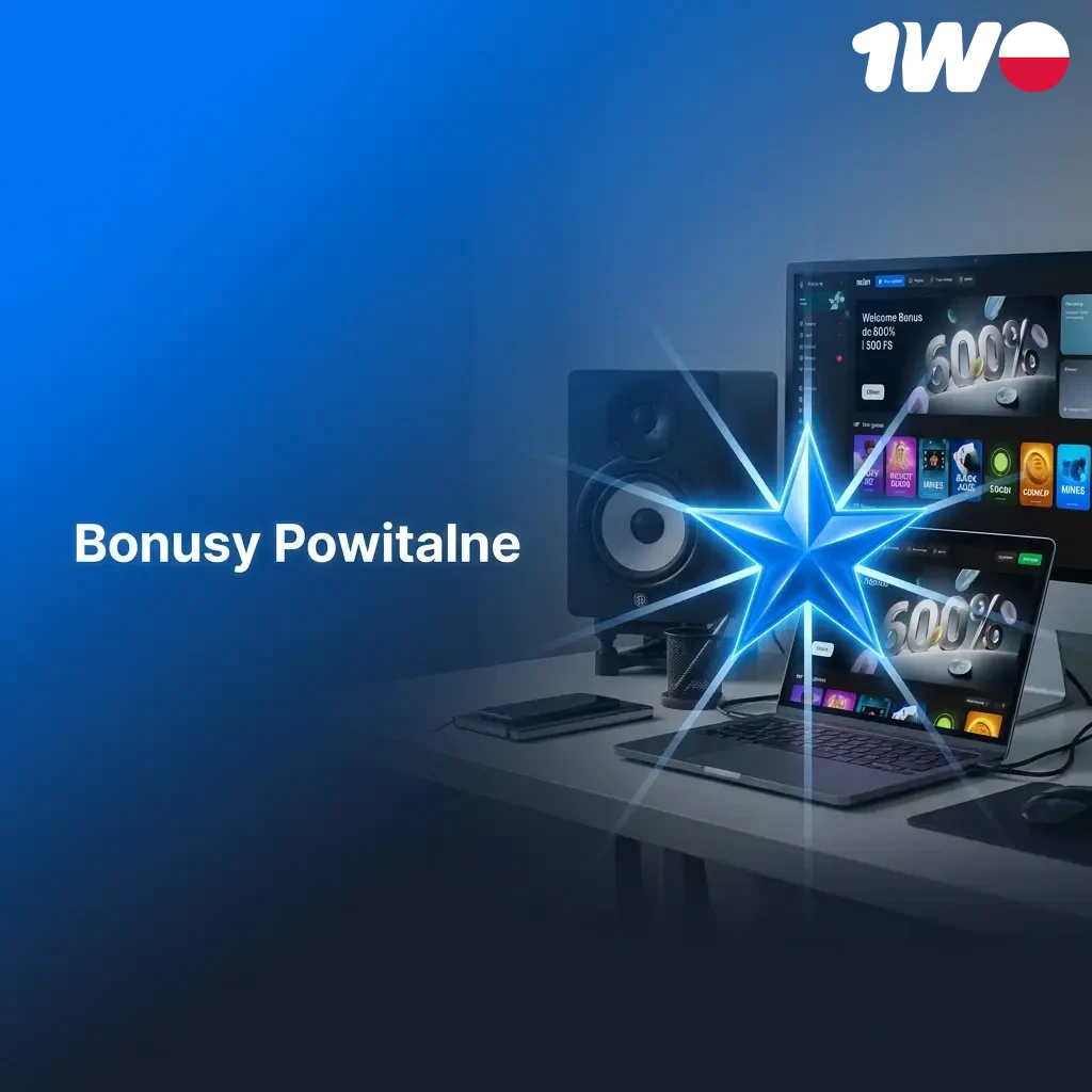Tabela bonusów powitalnych 1w: 4 etapy, łącznie 600% i 500 darmowych spinów dla nowych graczy