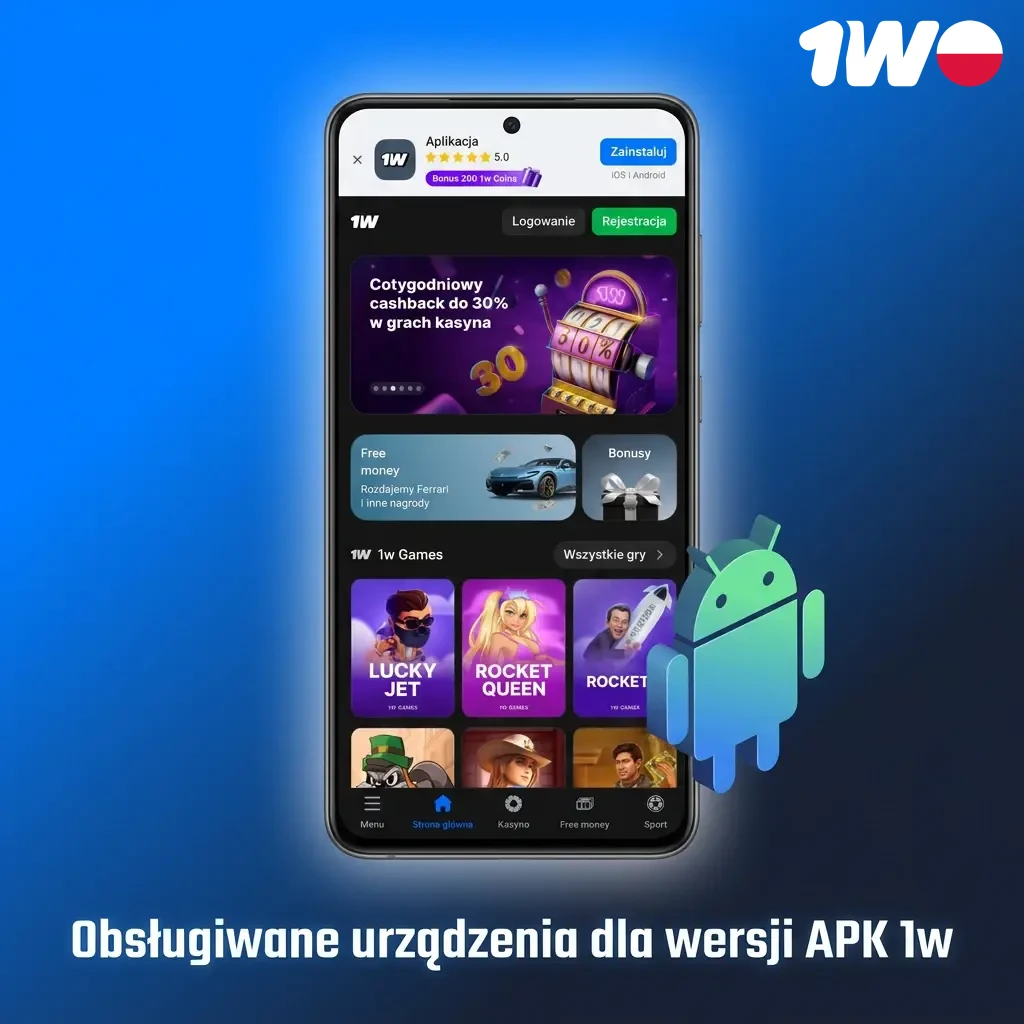 Lista obsługiwanych smartfonów Android dla aplikacji 1w – Samsung, Sony, Huawei, Xiaomi i inne marki