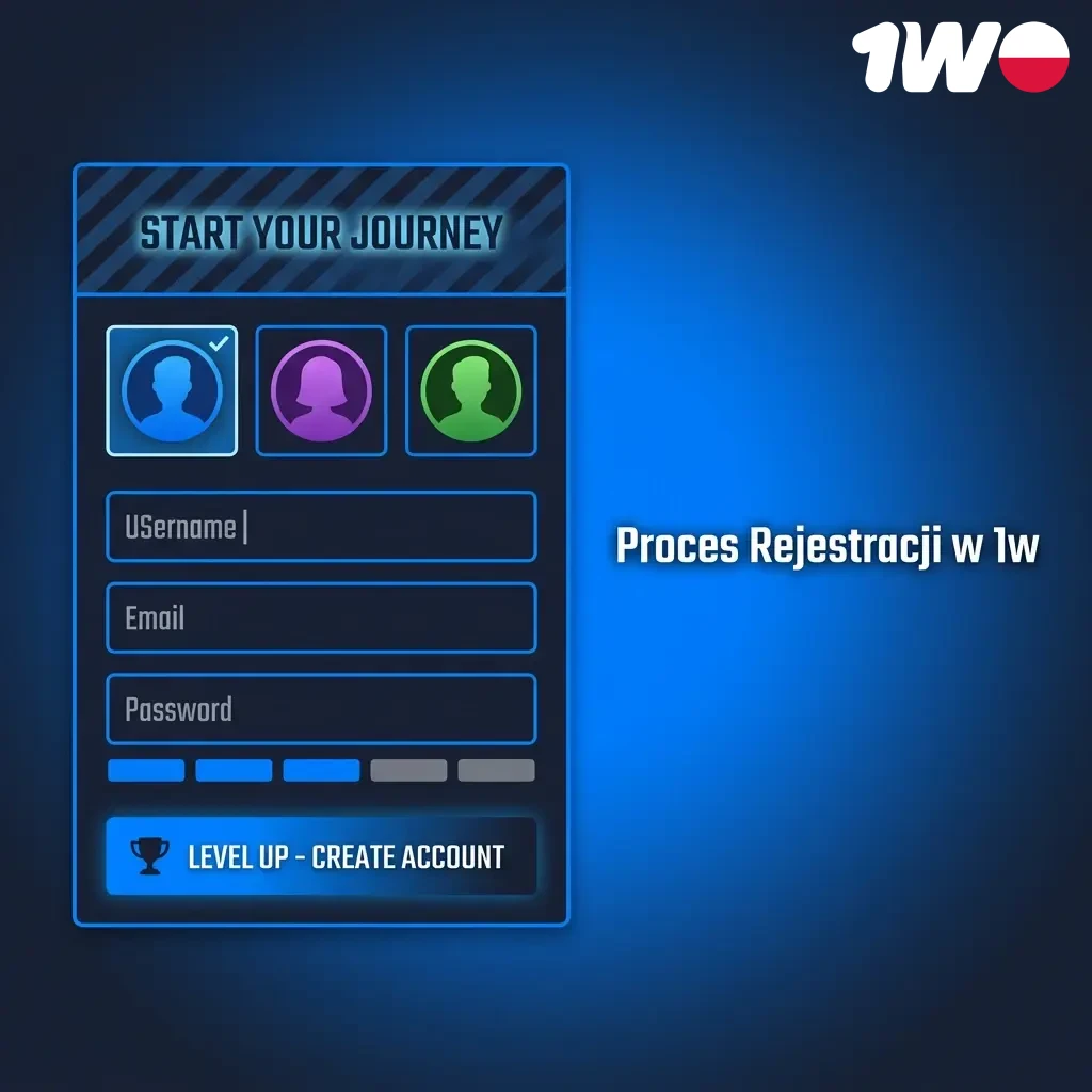 Zarejestruj się w 1w w dwie minuty, zyskaj dostęp do wszystkich funkcji kasyna.