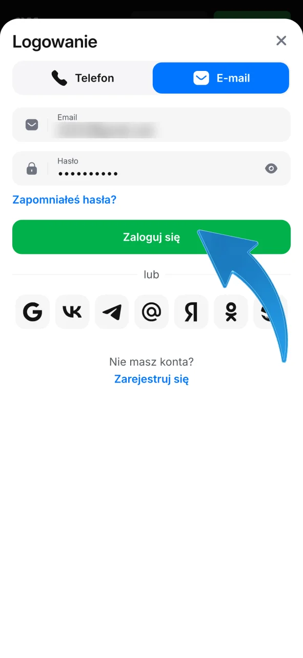 Zaloguj się na swoje konto w 1w, wprowadź dane dostępowe i zacznij grę teraz.