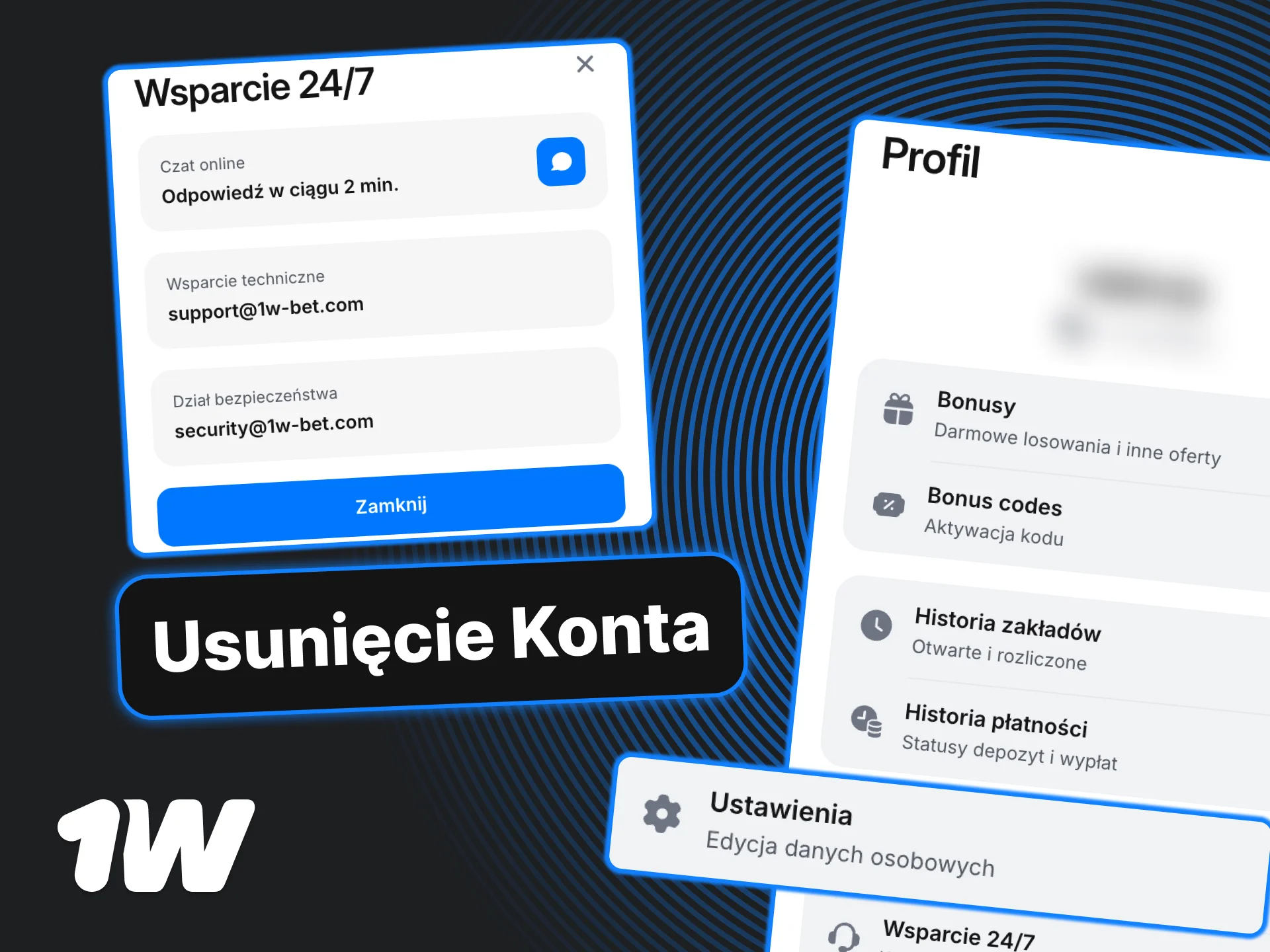 Wypłać wszystkie środki z 1w, złóż wniosek o usunięcie konta w dowolnym czasie.